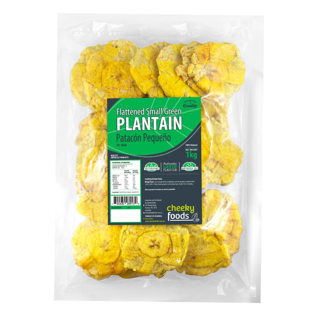 Frozen Flattened Small Green Plantain - Patacon Explosion (1Kg)