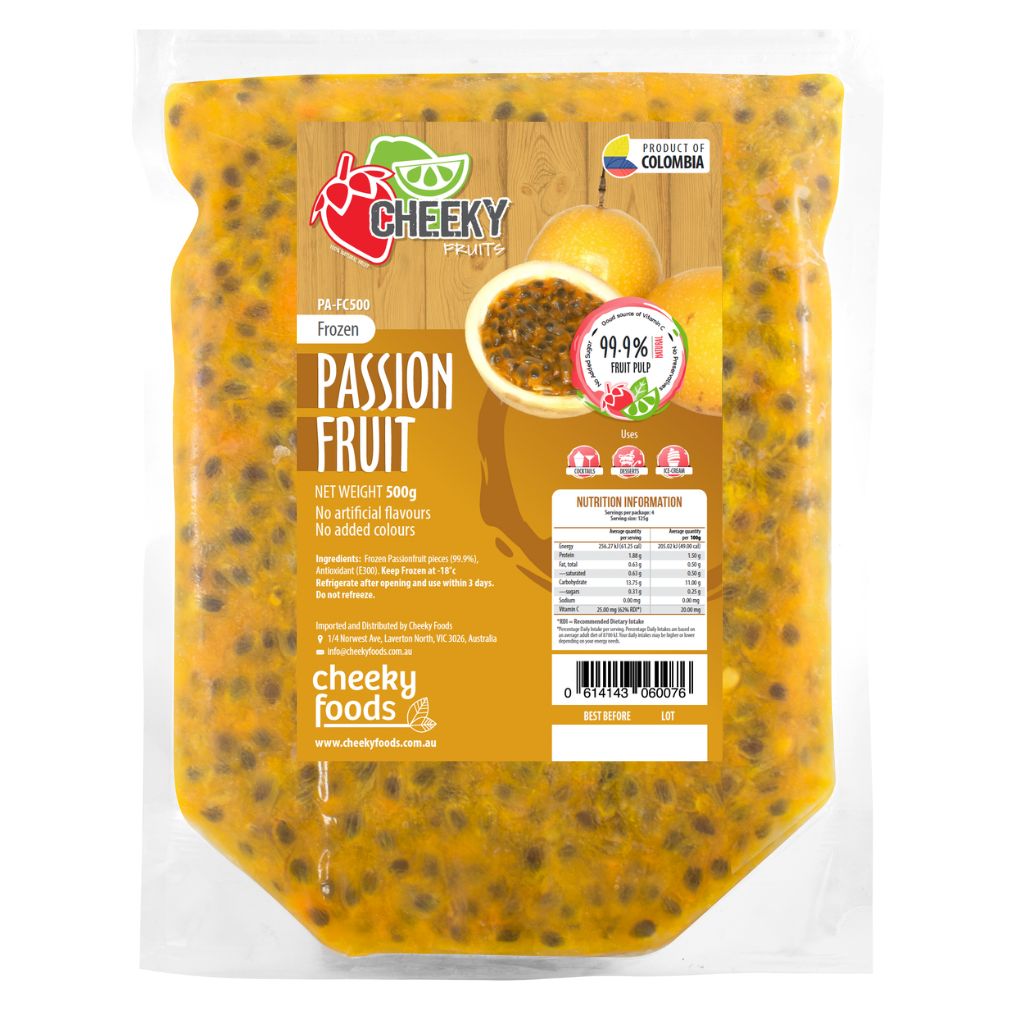 Frozen Passionfruit  with seeds (500g)