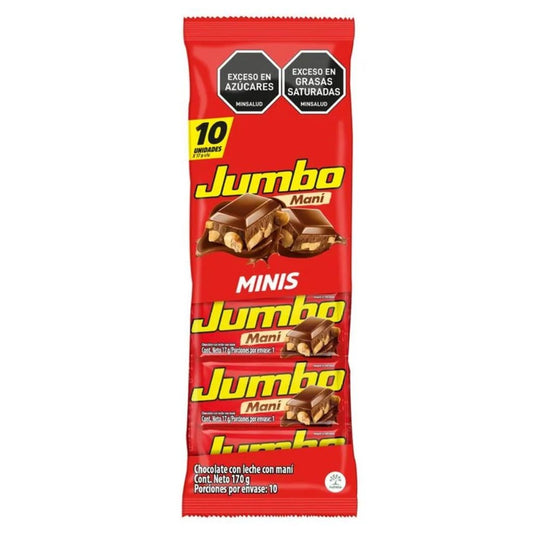 Mini Jumbo Milk Chocolate Bar with Peanuts Pack of 10 (170g)