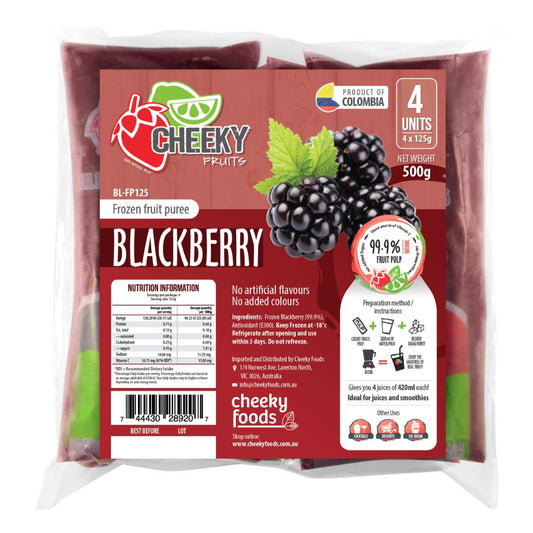 Frozen Blackberry Fruit Purée Cheeky Fruits Pack of 4 (500g)