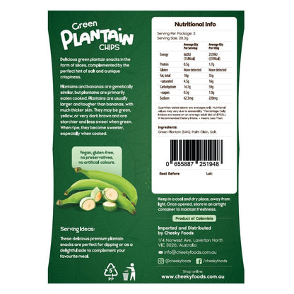 Natural Green Plantain Chips Cheeky Foods (85g)