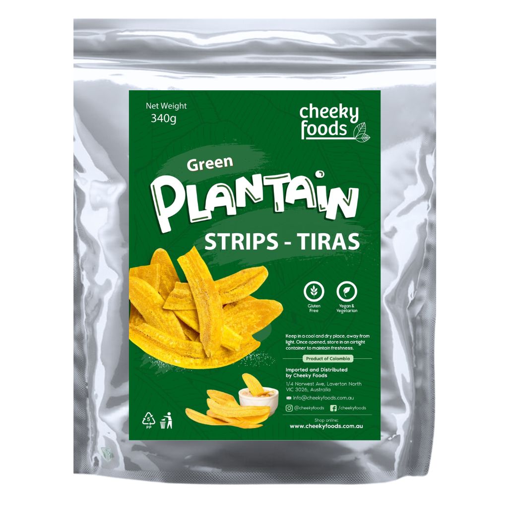 Natural Green Plantain Strips Tiras Chips (340g)